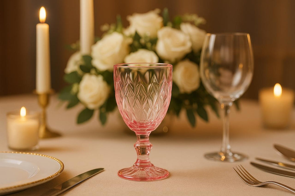 COPA PINTADA LABRADA MODELO LIBIA COLOR ROSA MERAKI 305ML 17CM