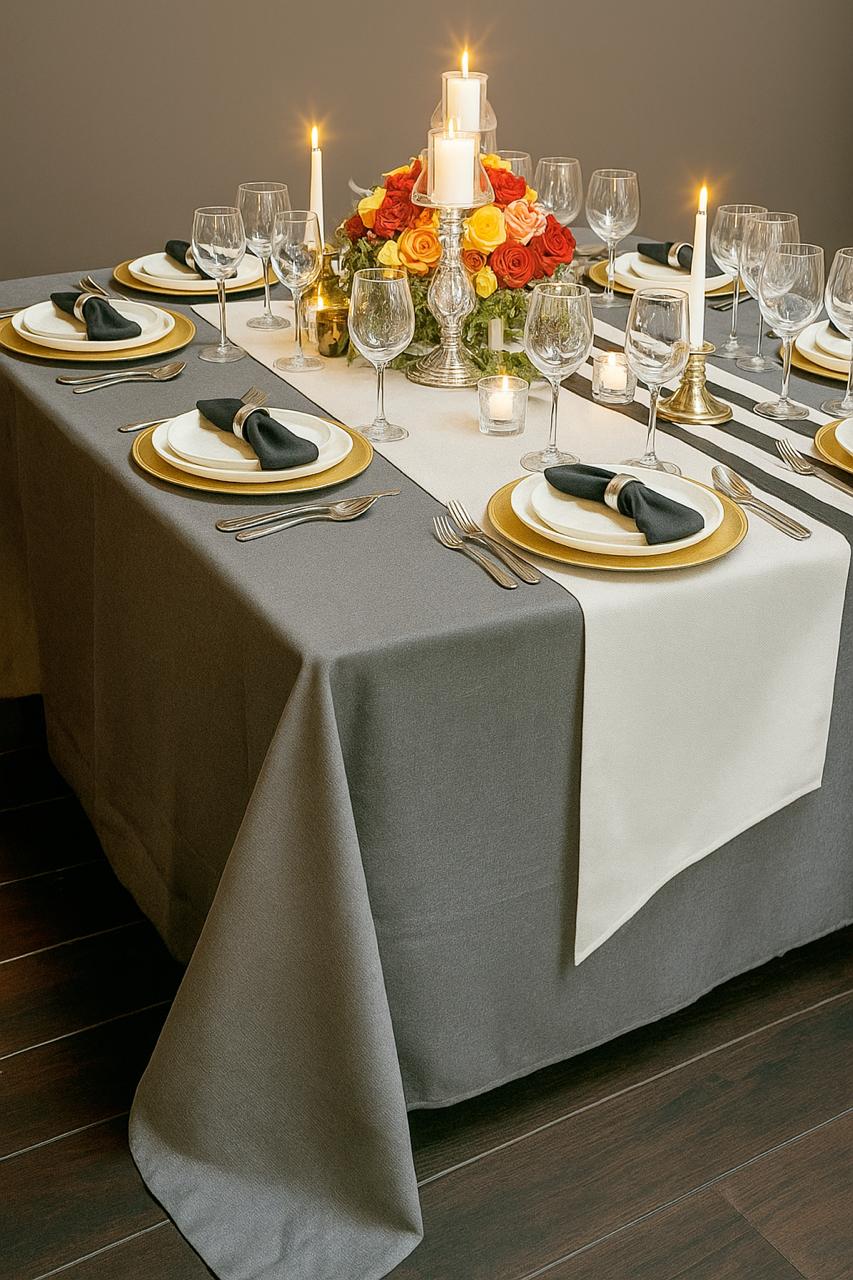 CAMINO DE TELA DE LINO IVORY