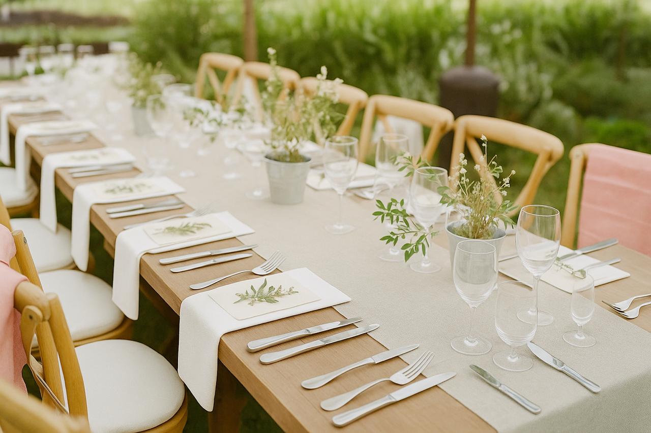 CAMINO DE TELA DE LINO AGUACATO