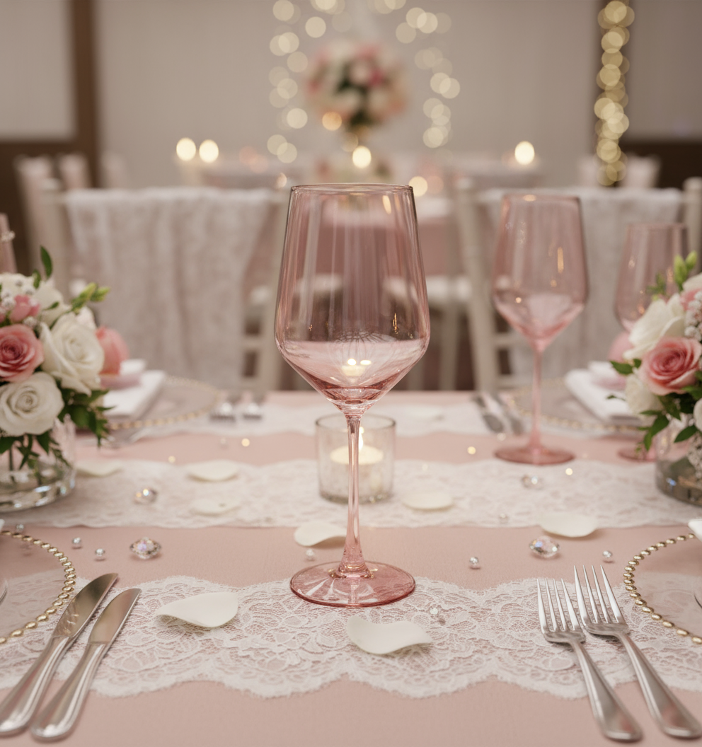 COPA DE VINO MENCIA COLOR ROSA MERAKY 460ML VIZCAINA